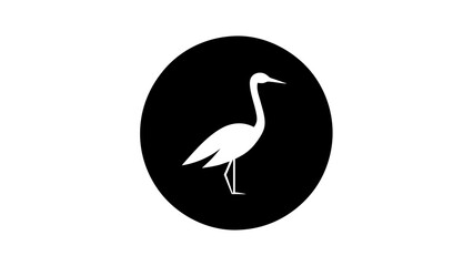 picture-of--a-stork--icon-in-circle-logo vector illustration 