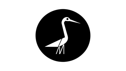 Obraz premium picture-of--a-stork--icon-in-circle-logo vector illustration 