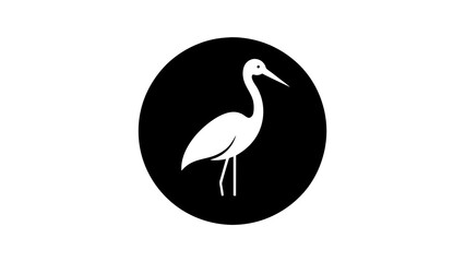 picture-of--a-stork--icon-in-circle-logo vector illustration 
