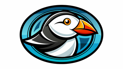 a-picture-of--a-puffin--icon-in-circle-logo vector illustration