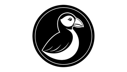 a-picture-of--a-puffin--icon-in-circle-logo vector illustration