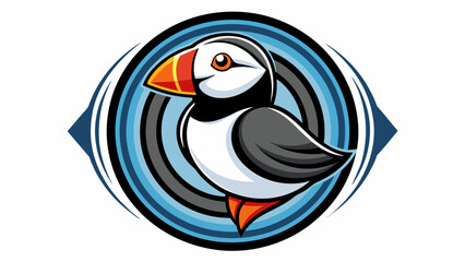 a-picture-of--a-puffin--icon-in-circle-logo vector illustration