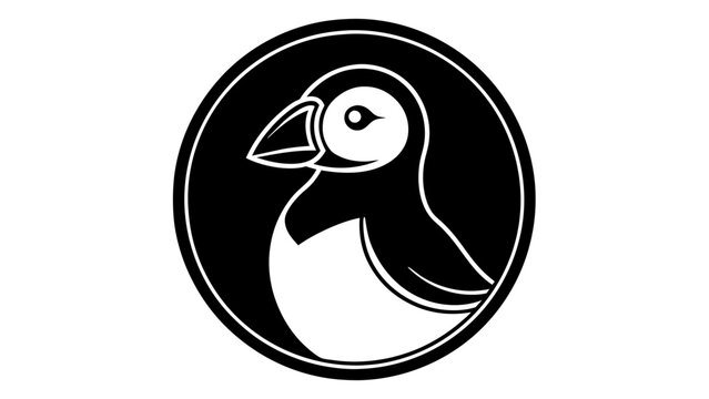 a-picture-of--a-puffin--icon-in-circle-logo vector illustration