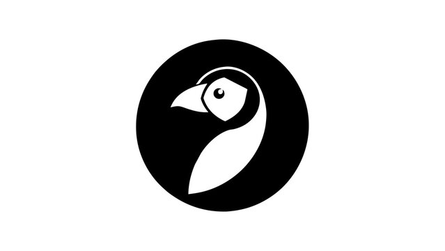 a-picture-of--a-puffin--icon-in-circle-logo vector illustration