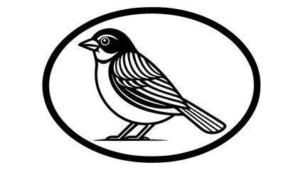 a-picture-of--a-sparrow-icon-in-circle-logo vector illustration