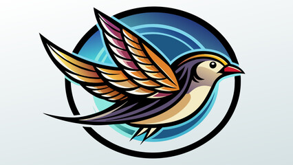 a-picture-of--a-sparrow-icon-in-circle-logo vector illustration
