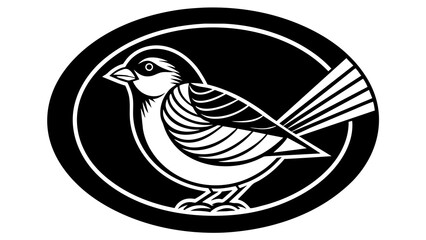 a-picture-of--a-sparrow-icon-in-circle-logo vector illustration