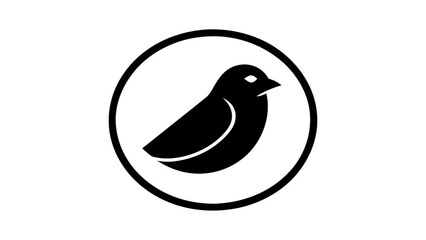 a-picture-of--a-sparrow-icon-in-circle-logo vector illustration
