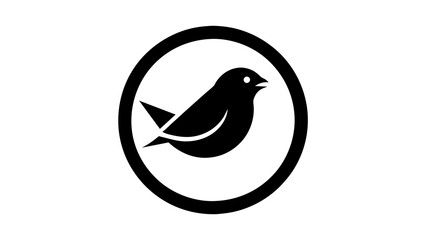 a-picture-of--a-sparrow-icon-in-circle-logo vector illustration