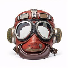 Fototapeta premium a red and brown helmet with goggles