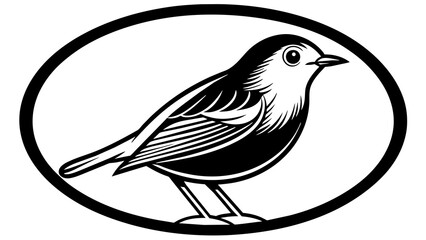 a-picture-of--a-robin-icon-in-circle-logo vector illustration