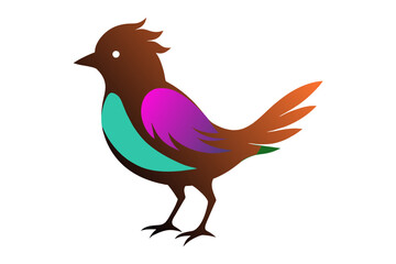 silhouette color image,Dusty bird ,vector illustration,white background