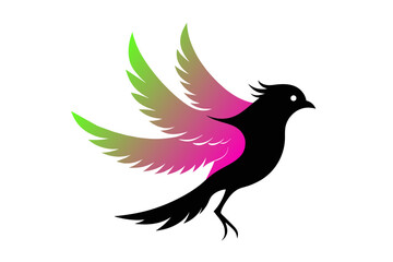 silhouette color image,Dusty bird ,vector illustration,white background