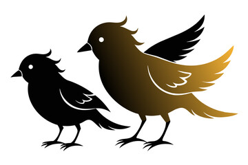 silhouette color image,Dusty bird ,vector illustration,white background