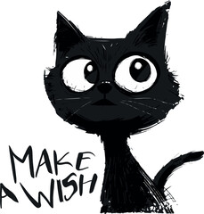 Cat tquest make a wish design.