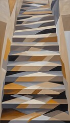 Beige abstract geometric stairs