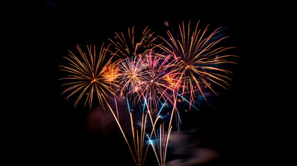 Vibrant Fireworks Display Lighting Up the Night Sky