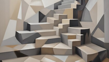 abstract 3d background cube stairs 