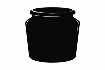 Jar black silhouette on white background.
