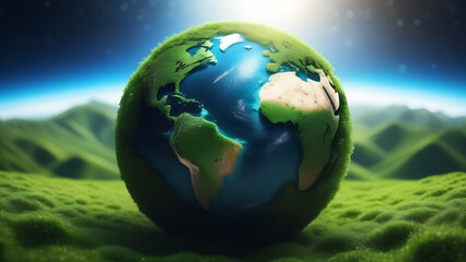 Obraz na płótnie Canvas The Earth, a precious globe of life and nature. Lets protect and care for our planets ecology