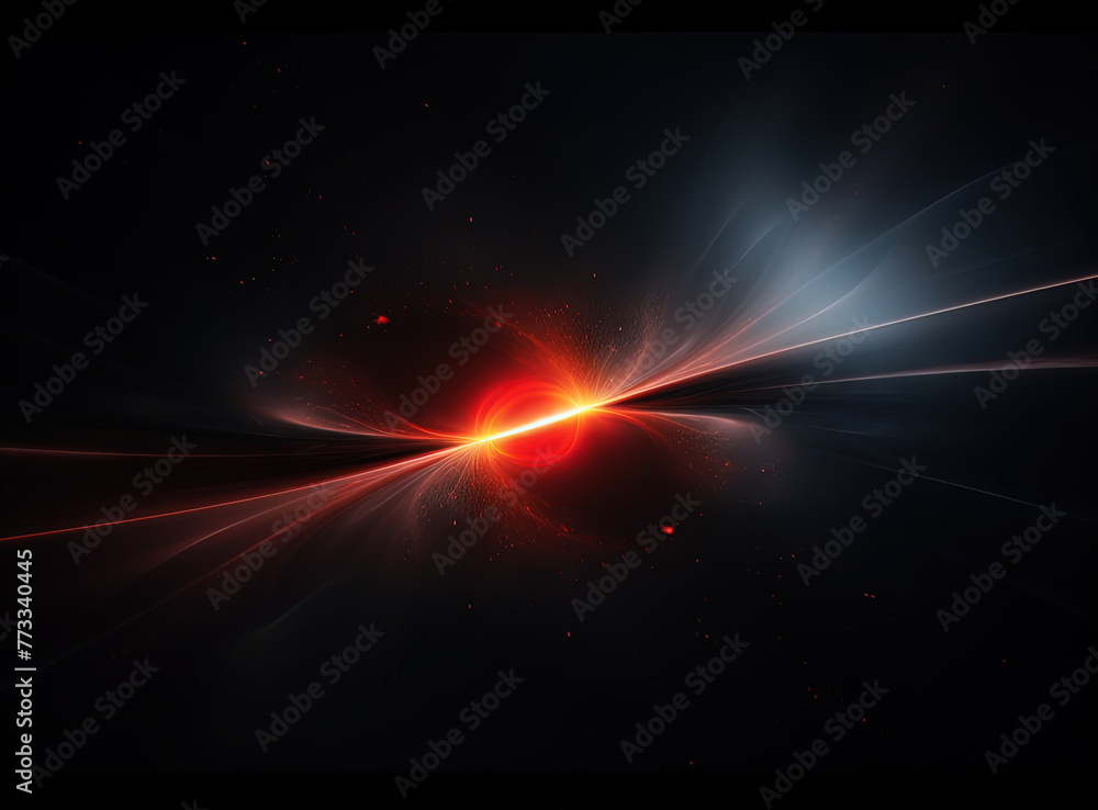 Poster light flare in the dark space. abstract background with shiny lens glare effect.