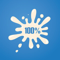 milk splash label vector design
