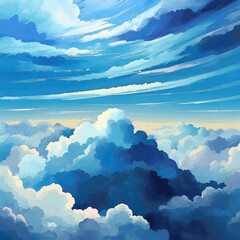 구름 위에서 바라본 하늘 - obrazy, fototapety, plakaty