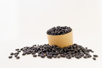Northeast black adzuki beans on white background