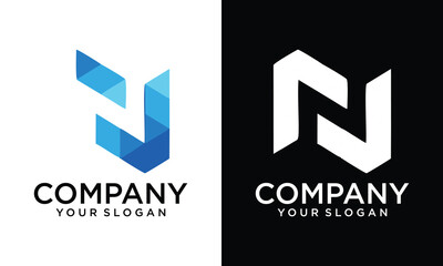 Letter N Wave Business Company Logo Vector Design. Abstract emblem, designs concept, logos, logotype element for template - obrazy, fototapety, plakaty