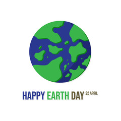 Happy Earth Day 22nd April Modern Vector Illustration. Editable EPS file.