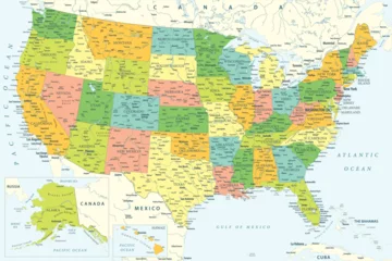 United States - Highly Detailed Colored Vector Map of the USA. Ideally for the Print Posters. © Porcupen