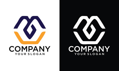 Initial letter wm logo or mw logo vector design templates