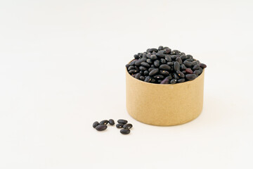 Northeast black adzuki beans on white background