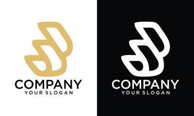 Modern and elegant B letter initial logo design