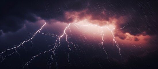 the scary lightning in the night sky, AI-generated