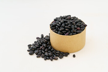 Northeast black adzuki beans on white background