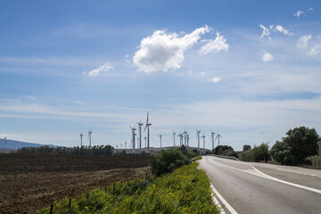 Fototapeta na wymiar Wind farm in Spain / Wind farm in Andalusia in southern Spain.
