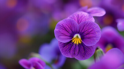 Zbliżenie na kwiaty fioletowego bratka 