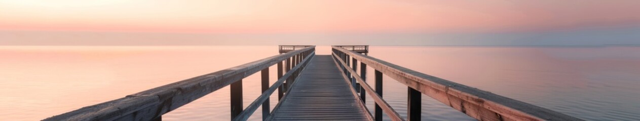 Obraz premium Long Pier Stretching Out Into the Ocean
