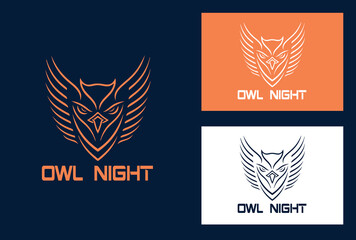 Modern lineart owl mascot logo