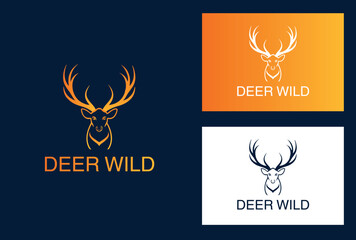 Modern lineart deer mascot logo