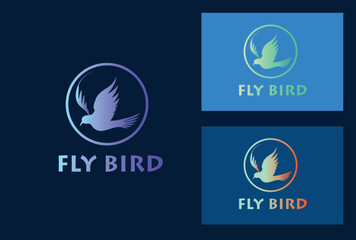 flying bird mascot vector logo design