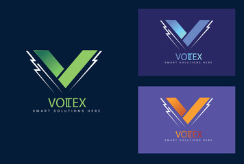 alphabet brand identity corporate monogram letter V  logo design