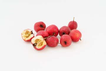 Fresh hawthorn on white background