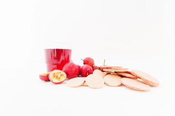 Northeastern specialty hawthorn wine on white background