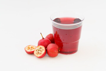 Northeastern specialty hawthorn wine on white background