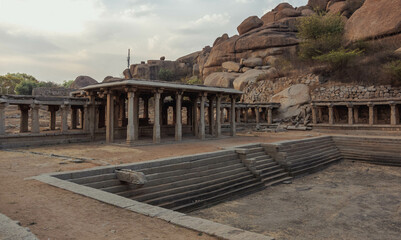 Krishna Bazaar is a relatively newly excavated site in Hampi.