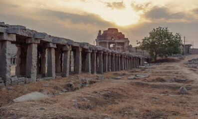 Krishna Bazaar is a relatively newly excavated site in Hampi.