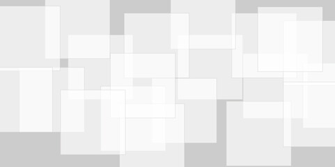 Abstract background with white and gray transparent material in triangle and squares shapes with geometric style. Space design concept. Decorative web layout or poster, banner.