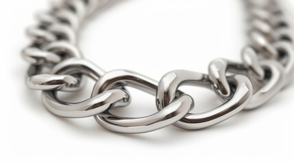 Closeup of a metal chain. The concept of connection and cooperation.